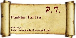Puskás Tullia névjegykártya